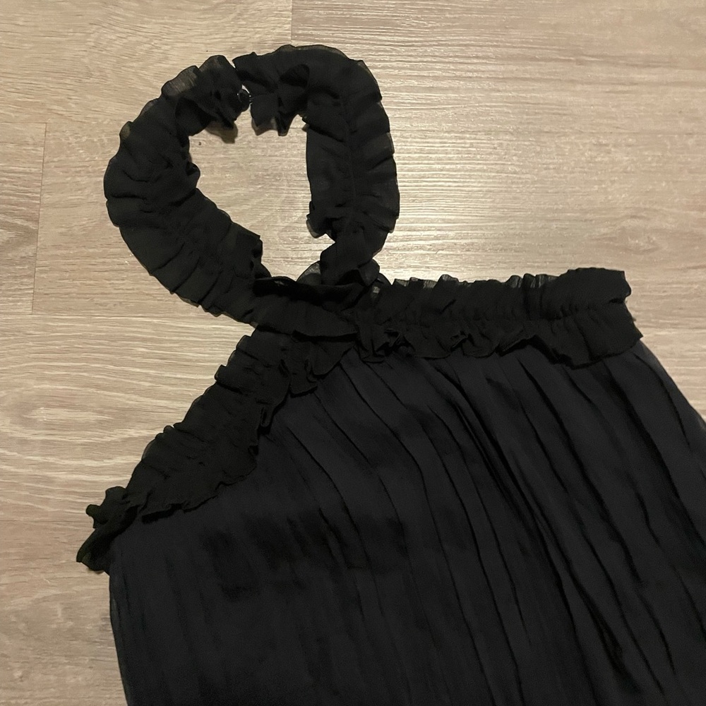 Silk Ruffle Halter Top - Picture 2 of 8